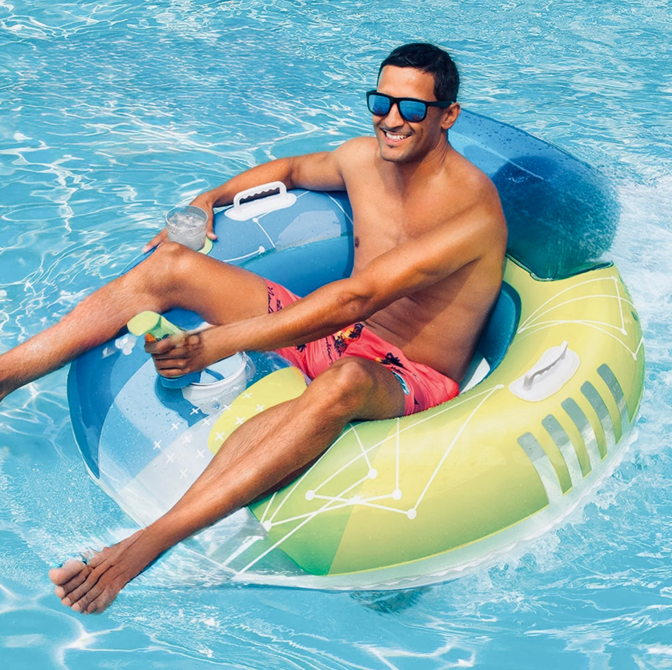 Motorized Inflatable Pool Cruiser with Backrest